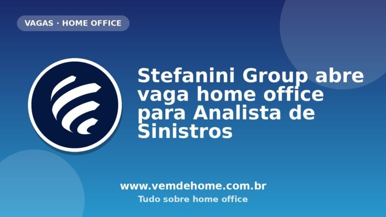 Stefanini Group abre vaga home office para Analista de Sinistros