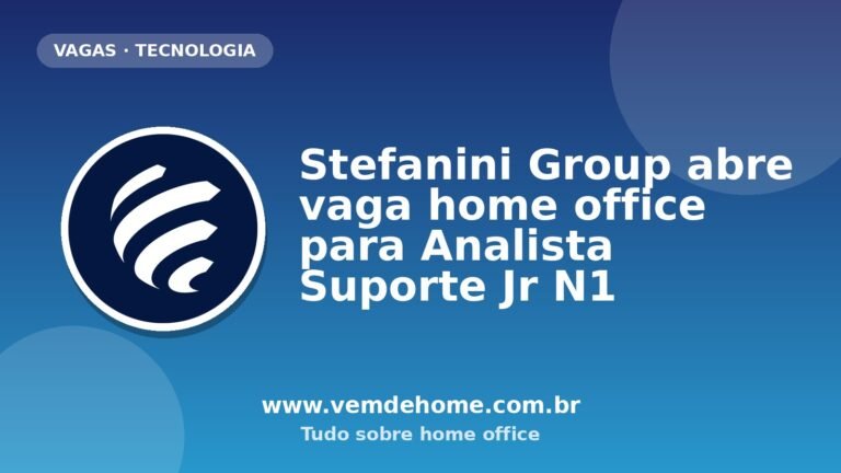 Stefanini Group abre vaga home office para Analista Suporte Jr N1