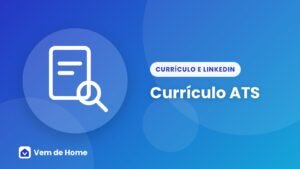 Ilustração de uma lupa sobre um currículo digital