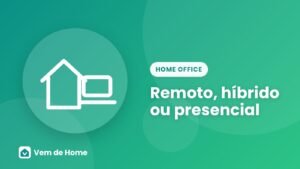 Ilustração de uma casa, um escritório e um notebook representando os modelos de trabalho