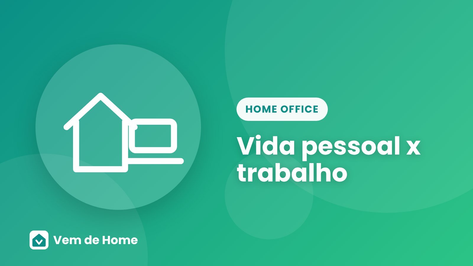Ilustração de uma casa dividida entre trabalho e descanso