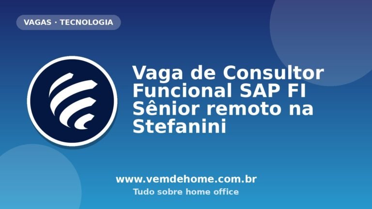 Vaga de Consultor Funcional SAP FI Sênior remoto na Stefanini