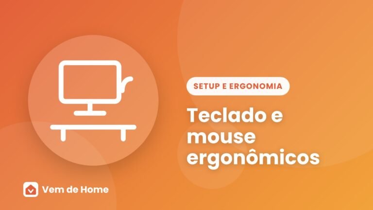 Ilustração de capa sobre teclado e mouse ergonômicos
