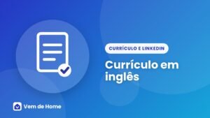 Ilustração de um currículo com bandeira de balão de idioma